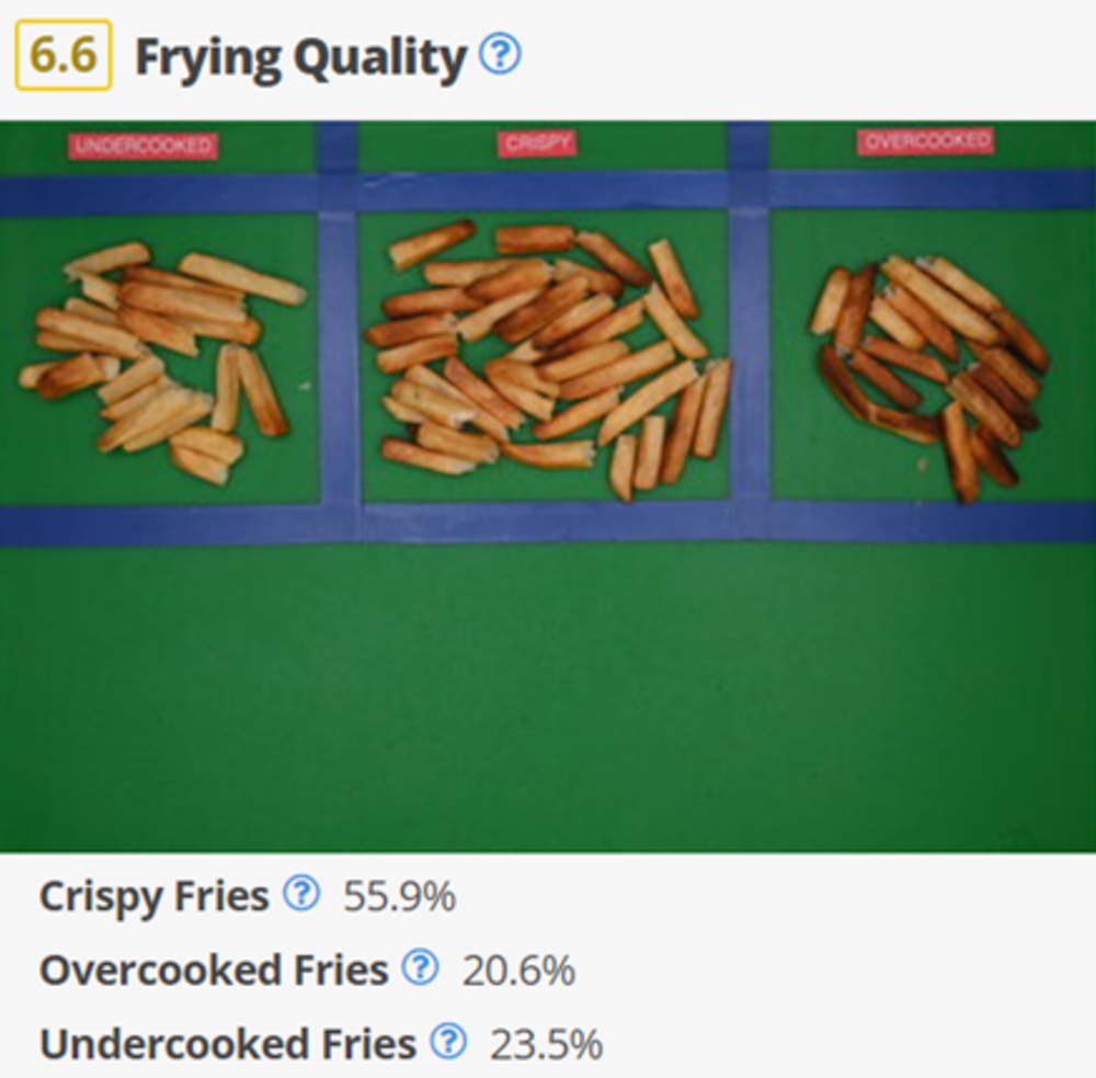 Frying quality distribution of the Cuisinart TOA-70