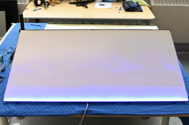 Samsung Q7F Rear Chassis With LEDs On and Reflector Installed