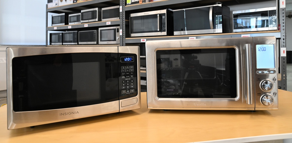 We tested the inexpensive Insignia NS-MW09SS8 (traditional PWM microwave) and high-end Breville the Smooth Wave (inverter microwave) for their ability to heat delicate foods.