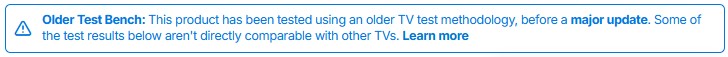 Disclaimer at the top of an older review.