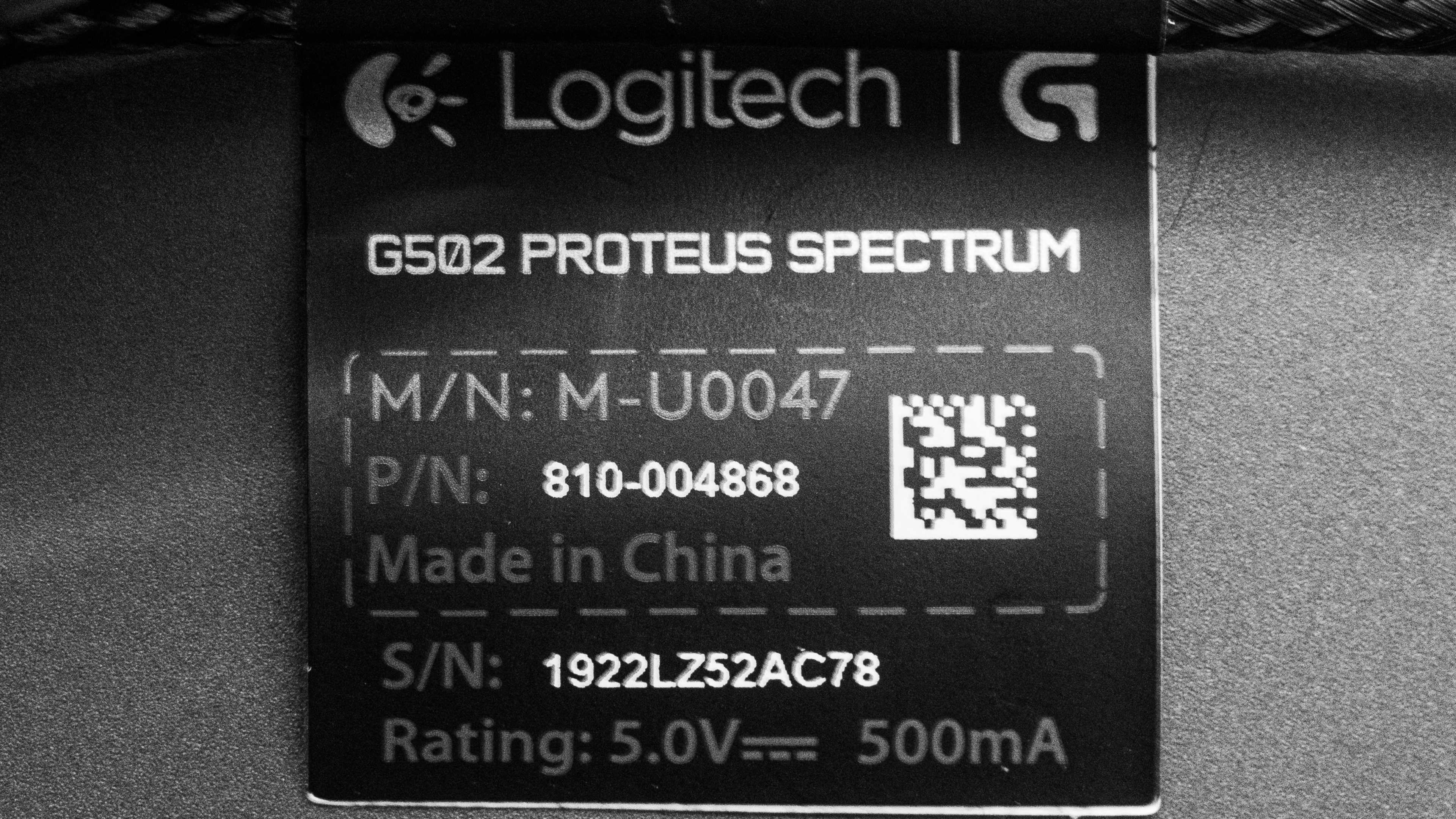 logitech g502 proteus spectrum optical gaming mouse black
