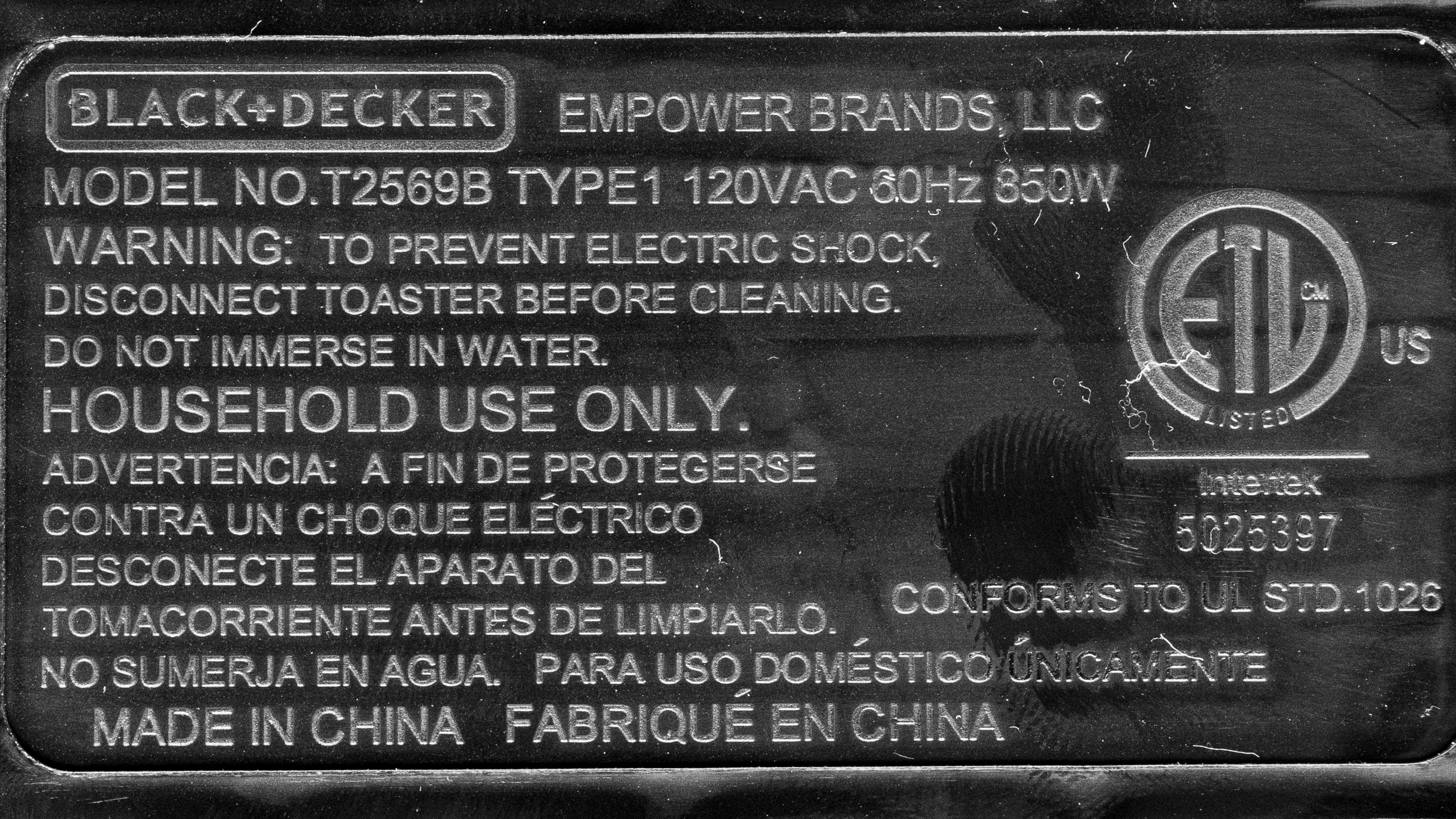 BLACK+DECKER T2569B 2-Slice Toaster
